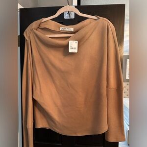 NWT | Free People | Off-the-Shoulder Tan Thermal Top
